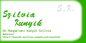 szilvia kunyik business card